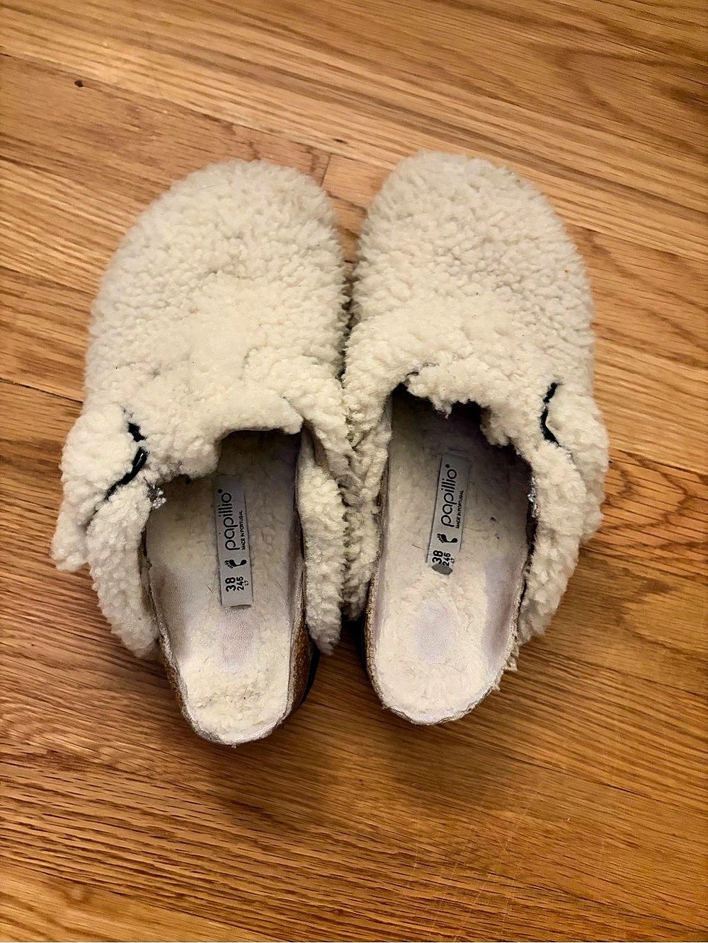 Birkenstock Papillio Cozy Shearling Slippers in Cream EU 38